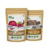 Organic Zing Superfood Essentials – Chia Seeds (227g) & Beetroot Powder (227g) – Natural Plant-Based Nutrition Combo.