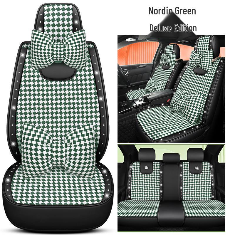 XMS Diamond Pattern 9D Car Seat Cushion, All-Season High-End Fabric, New Model Seat Cover