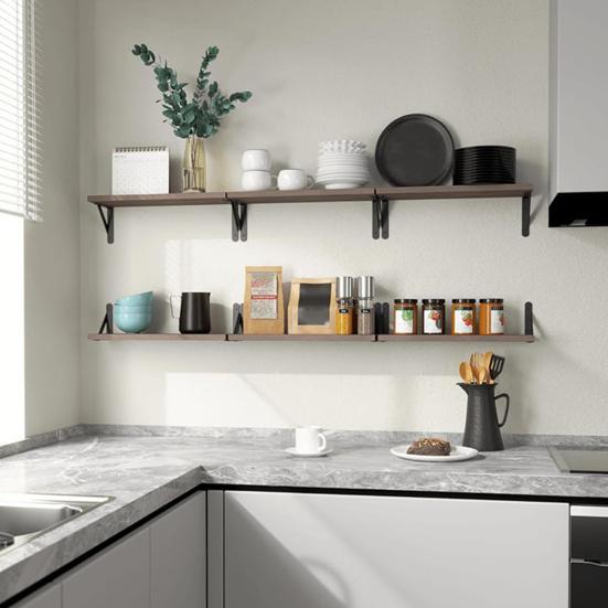 2 шт. настенный стеллаж для хранения вещей большая плавающая полка грузоподъемность 40 фунтов простая установка деревянный держатель для хранения