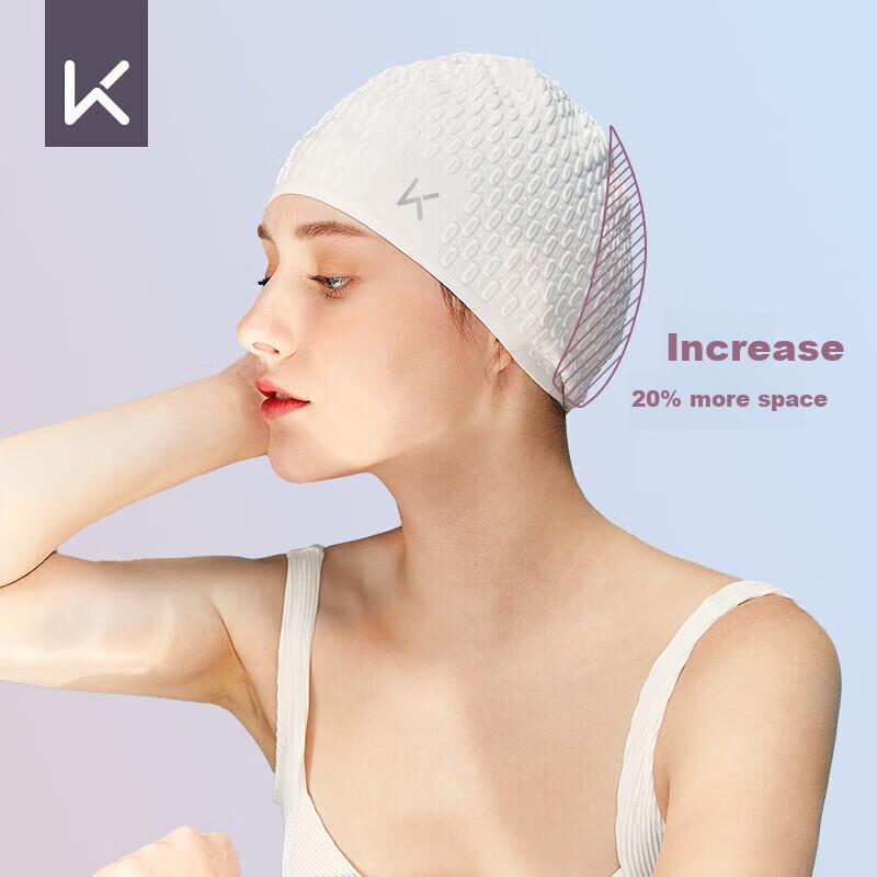 Keep Silicone Swimming Cap, Extra Large Size, Waterproof, Long Hair Specific, Ear Protection, Blue