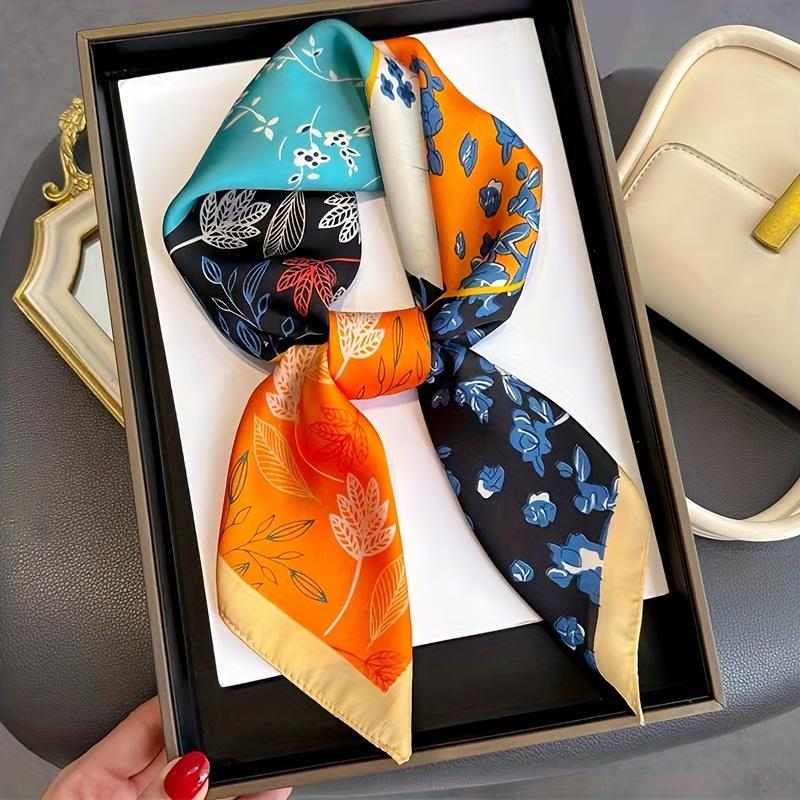 Luxury Print Spring Neck Tie Shawl  Silk Square Scarf Women Wraps Female 70cm Hair Hand Wrist Headkercheif Hijab Bandana