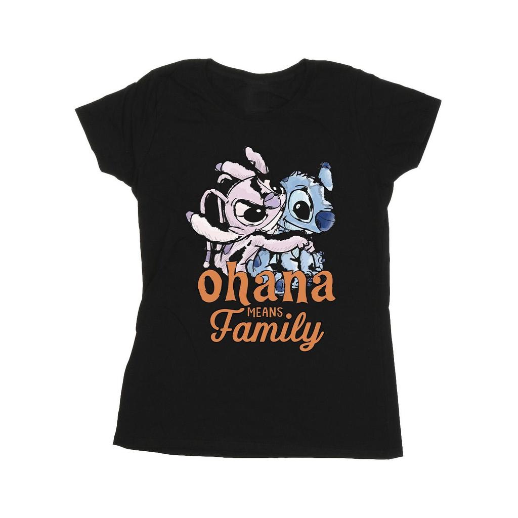 Disney Womens/Ladies Lilo And Stitch Ohana Angel Hug Cotton T-Shirt