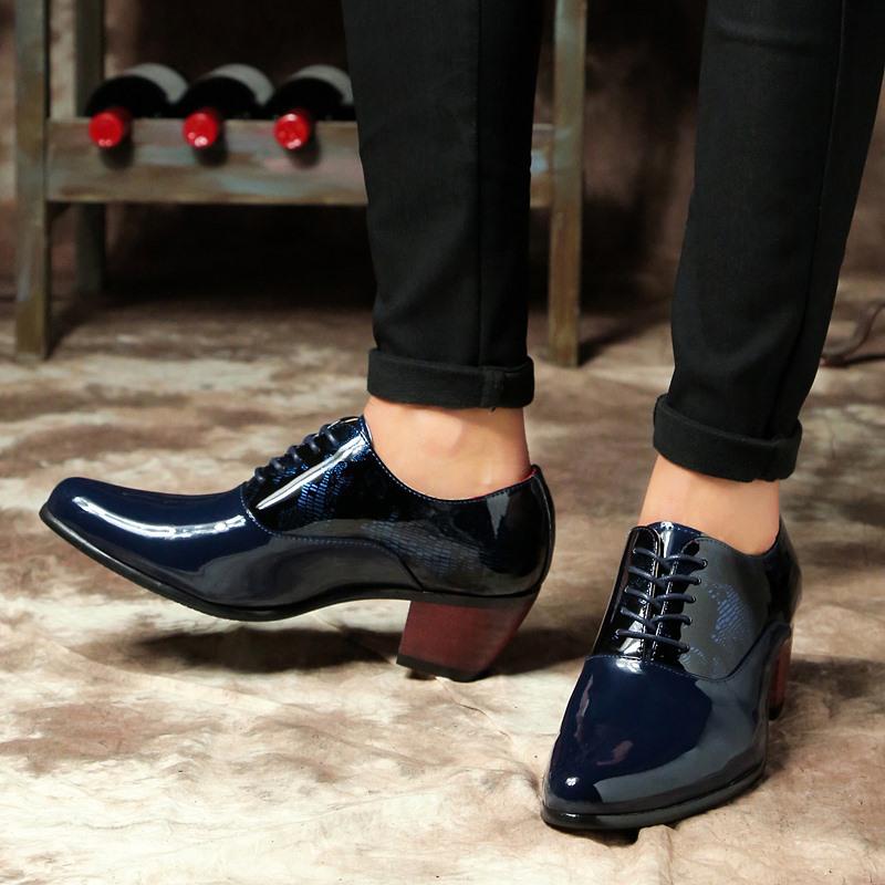 Мужские повседневные деловые остроносые кожаные туфли глянцевые увеличивающие рост парикмахерские мужские туфли роскошные банкетные мягкие удобные кожаные туфли