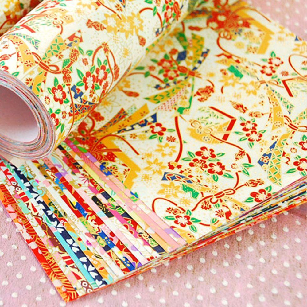 Japanese Style 20pcs/pack DIY Decorative Flower Folding Craft Paper Origami Scrapbook Decor Handmade