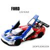 Масштаб 1/32 Ford V8 GT, литая под давлением модель автомобиля, игрушечный автомобиль с откатным механизмом, звуком и светом для детей, коллекция подарков для мальчиков и девочек