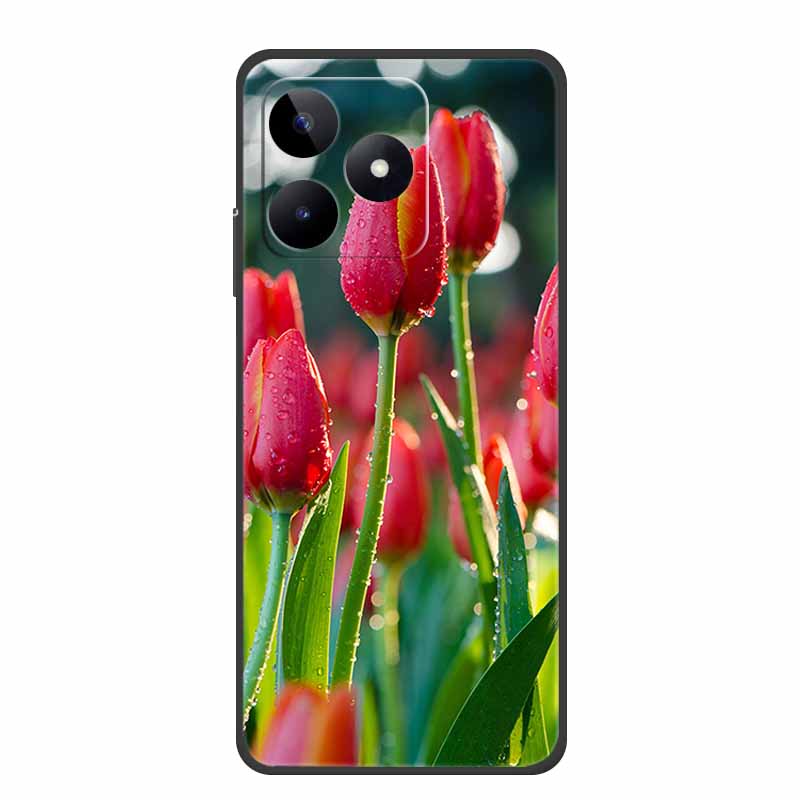 6.74" Чехол для Realme Note 50 Черный Силикон Мягкий ТПУ Чехлы для Телефона Задняя Крышка Для Realme Note 50 Чехол Note50 Защитный Coque Сумка