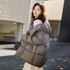 Fashion Thickened Down Jacket Women's Medium and Long 2025 Winter New Hooded Jiangnan Warm White Duck Down Jacket Large Size