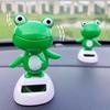 Bobble Head Green Frog Decoration Solar Powered Shaking Head Frog Car Dashboard Ornament Educational Cartoon Animal Toy
