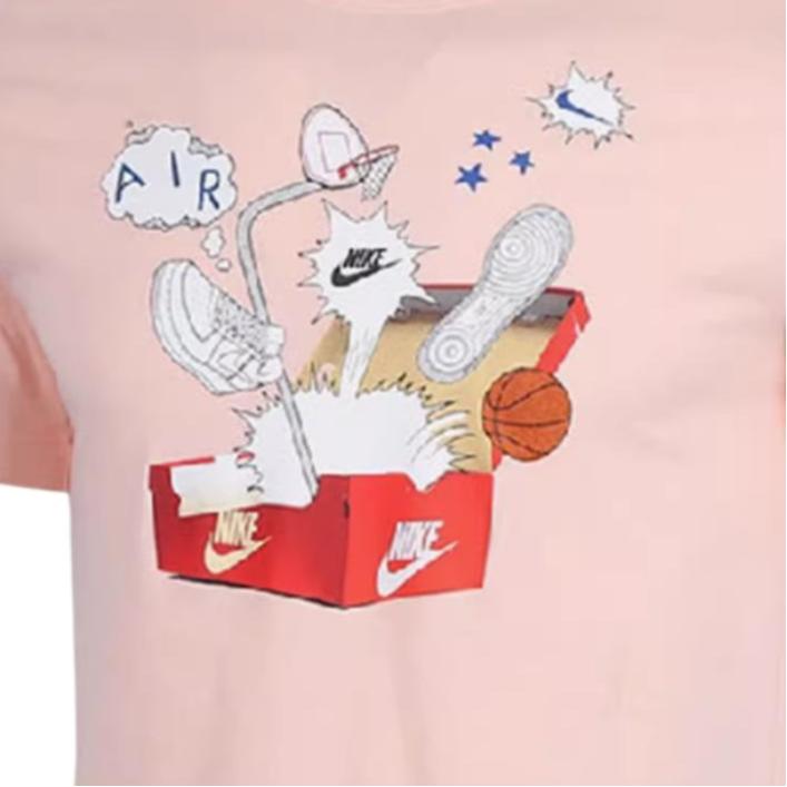 Nike Мужская спортивная футболка кэжуал с принтом логотипа Air, влагоотводящая, дышащая, с коротким рукавом, топы, розовая DH0016-664