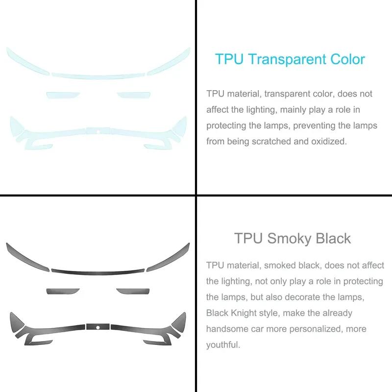 Headlamp Protective Film for Tesla Model Y Juniper 2025 Launch TPU Transparent Smoked Black Headlight Film Decor Car Accessories