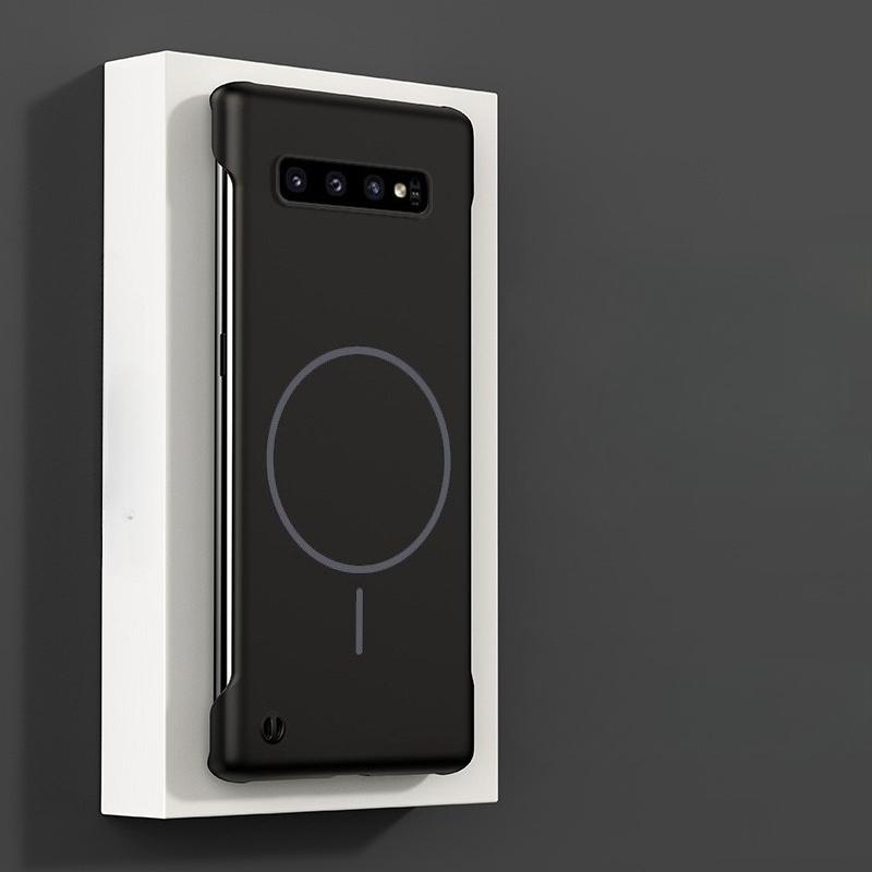 Для чехла для телефона Magsafe без рамки для Samsung S10 Plus S20+ S21 FE S22 S23 Note 20 Ultra Тонкий Бескаркасный Жесткий ПК Магнитная Крышка