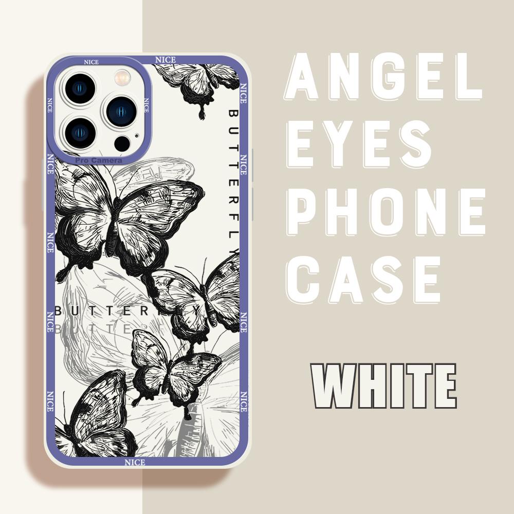 For iPhone 16 15 14 Pro Max Redmi Note 13 12 Pro Samsung S25 S24 Ultra A13 A14 A15 A16 Butterfly Design Soft Silicone Full Lens Protect Case