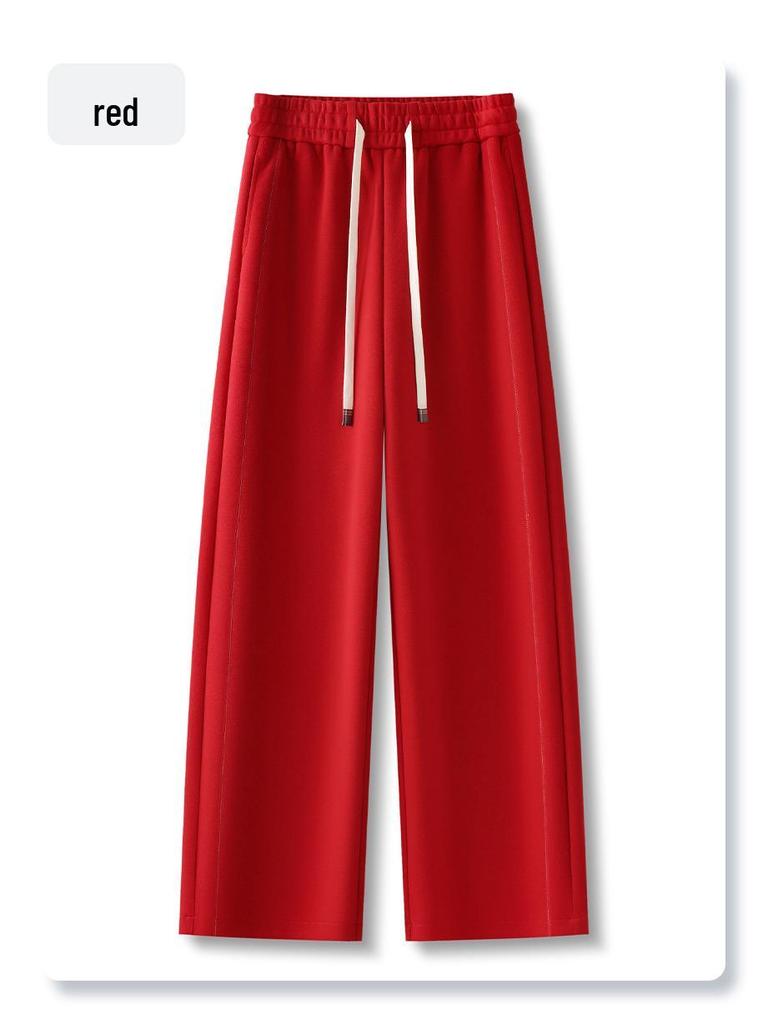 Женские серые спортивные брюки палаццо с высокой посадкой, коллекция весна/осень 2025 - Облегающие, свободные, повседневные спортивные брюки прямого кроя.