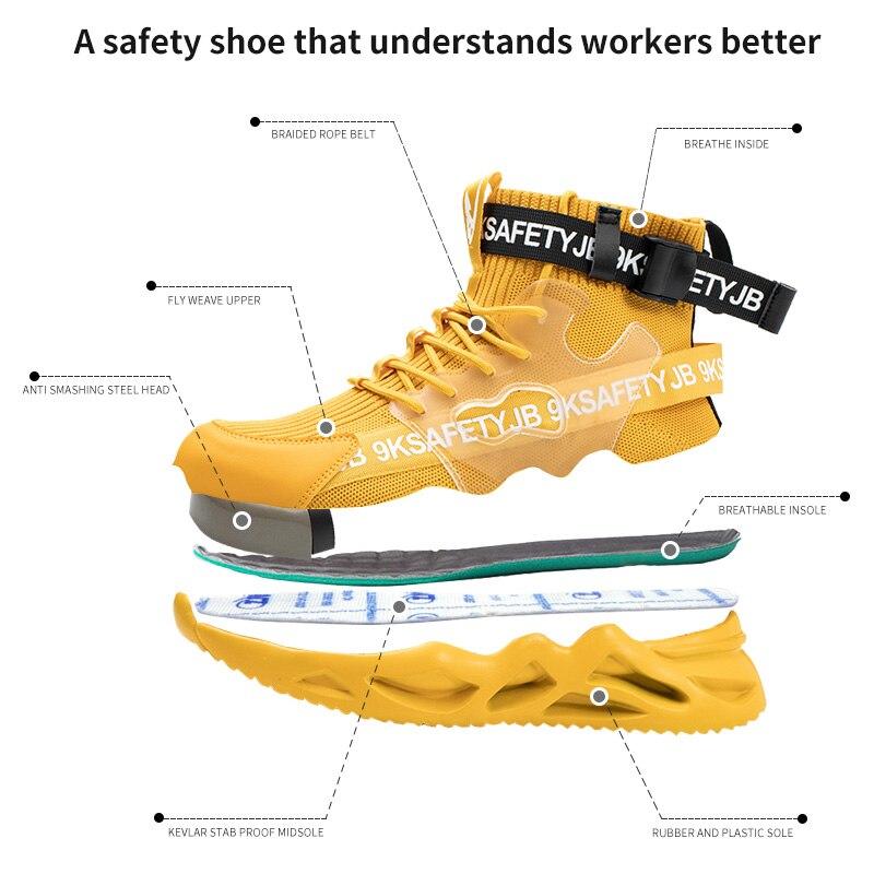 36 -50 Work Boots Indestructible Safety Shoes Men Steel Toe Shoes Puncture -Proof Sneakers Male Footwear Shoes Adult Work Shoes