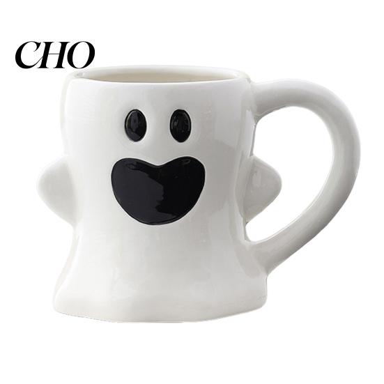 Ceramic Fantasy Drinkware Halloween Mug Cute Ghost Pumpkin Cup Reusable Spooky Handmade Coffee with Lid Unique Party Gifts With