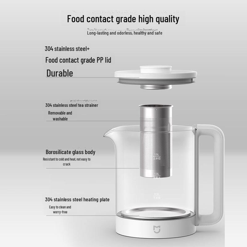Xiaomi N1 Health Pot: 1.5L Electric Tea and Water Kettle with Constant Temperature and Tea Strainer, 800W