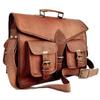 Men's Vintage Leather Messenger Brown Laptop Satchel Bag Genuine Briefcase Large