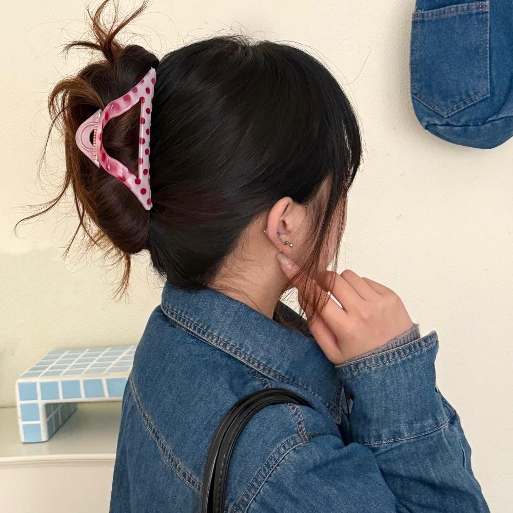 Raspberry Color Hollow Hair Clip Polka Dot Hairpin Fashion Hair Claw Clip  Headdress