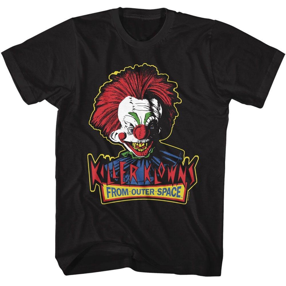 Killer Klowns From Outer Space Head and Logo Black T-Shirt
