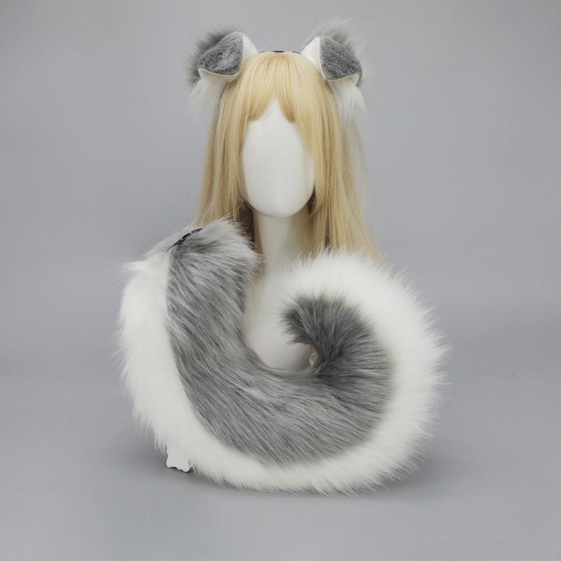 1Pcs Furry Anime Dog Ear Headband Tail Set Cute Cosplay Dress Up Accessories for Comic-Con Roleplay Events