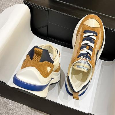 Вафельные женские осенне-зимние туфли на платформе из кожи, спортивные и повседневные, тонкие женские туфли, тренд