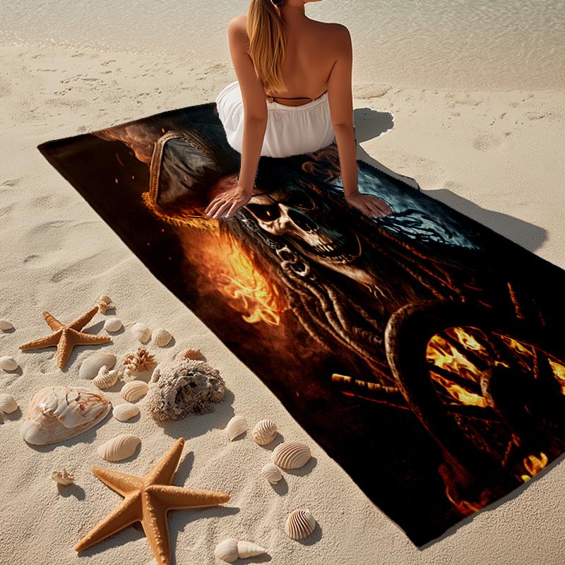 Pirate Ship Adventure Beach Towel, Super Soft Microfiber, Gift for Her/Him, Birthday, for Pool, Beach, Travel, Home Decor Fan gifts