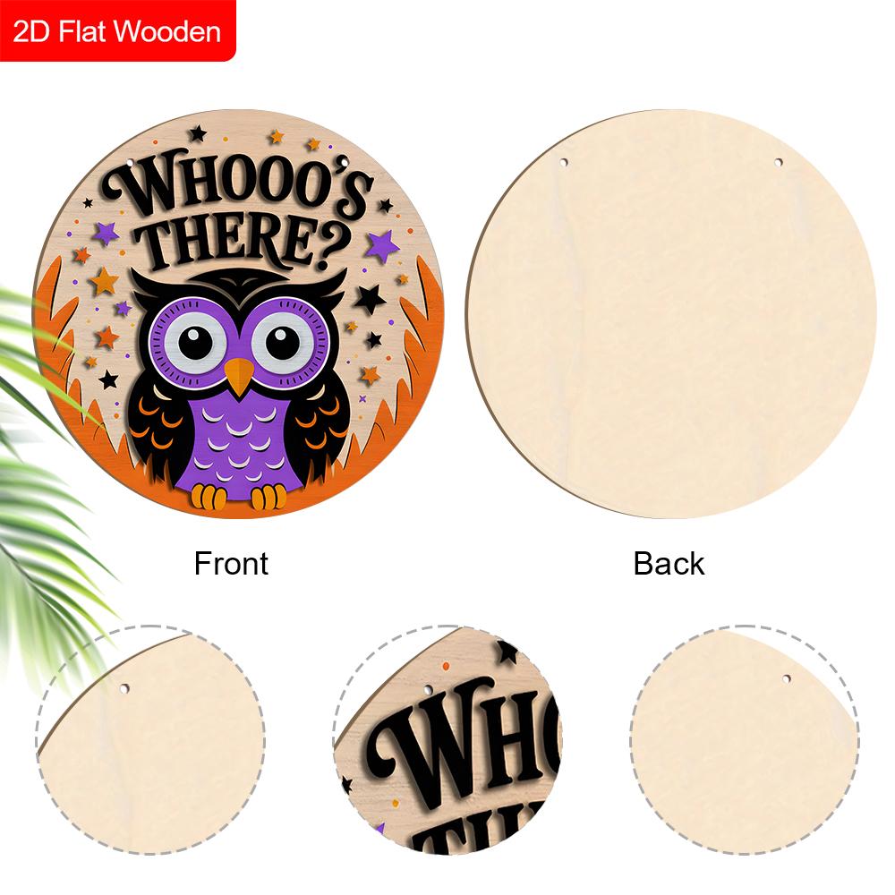 Funny Wooden Sign with Adorable Owls Pattern, Unique Decorative Plaques & Signs for Front Door, Wall Hanging Decor, Ideal Gift for Friend & Family