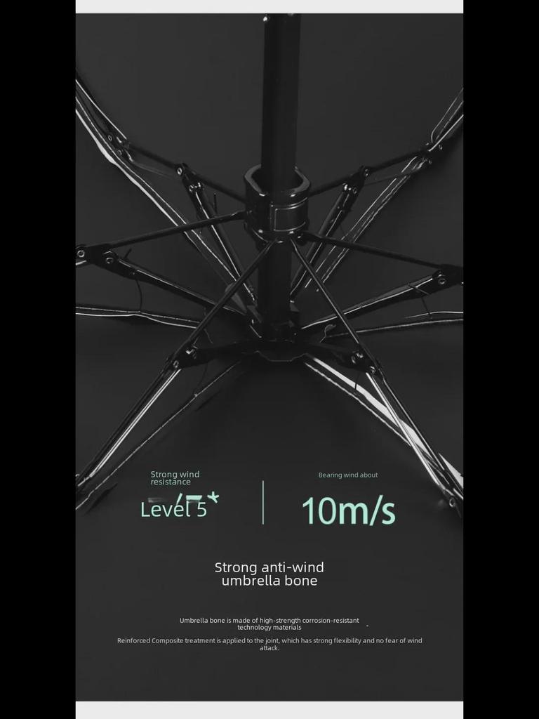 Креативный мини-зонт на клею шестикратного сложения черного цвета — компактная женская капсула для защиты от солнца и дождя, солнцезащитный экран двойного назначения.