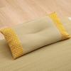 Ikehiko Igusa Pillow Japanese Flat Pillow Shiori Yellow Approximately 30 X 50cm Indian Cotton Sashiko Not Stuffy Simple Relaxing Effect Antibacterial