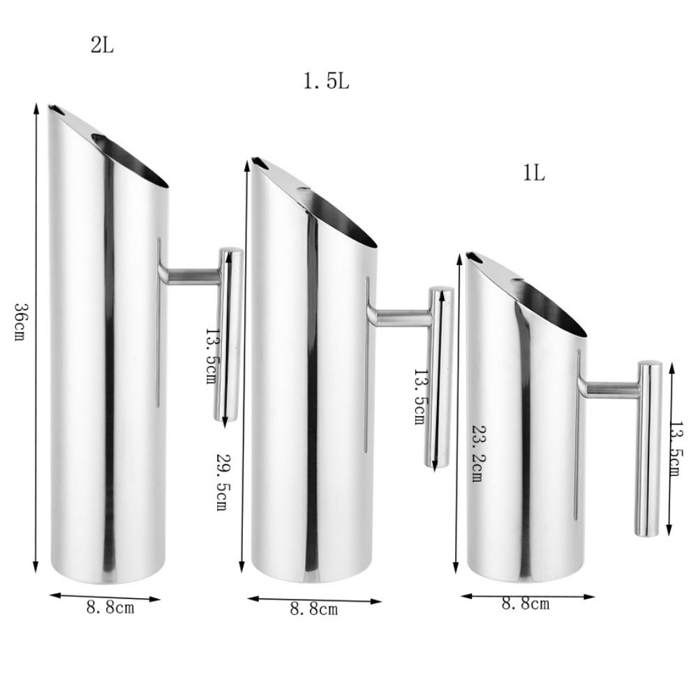 Straight Cold Kettle 1/1.5/2L Pitcher Water Pot Stainless Steel Water Jug  KTV