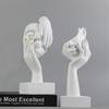 27cm bstract Face Sculpture Resin Thinker Figurines for Desktop Office Desk Living Room Table Collection Figurine Decoration