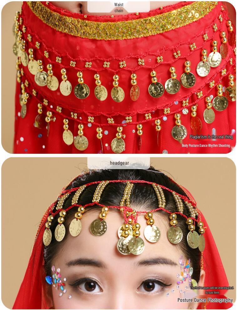 Детский костюм для индийского и синьцзянского народного танца - Наряд для выступления танца живота для девочек