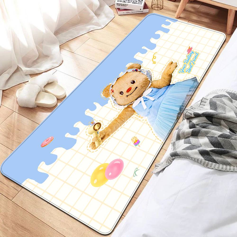 Cute B-butter Bear Floor Mat Non-Slip Laundry Room Mat Laundry Decor Balcony Child Living Room Bedside Mats