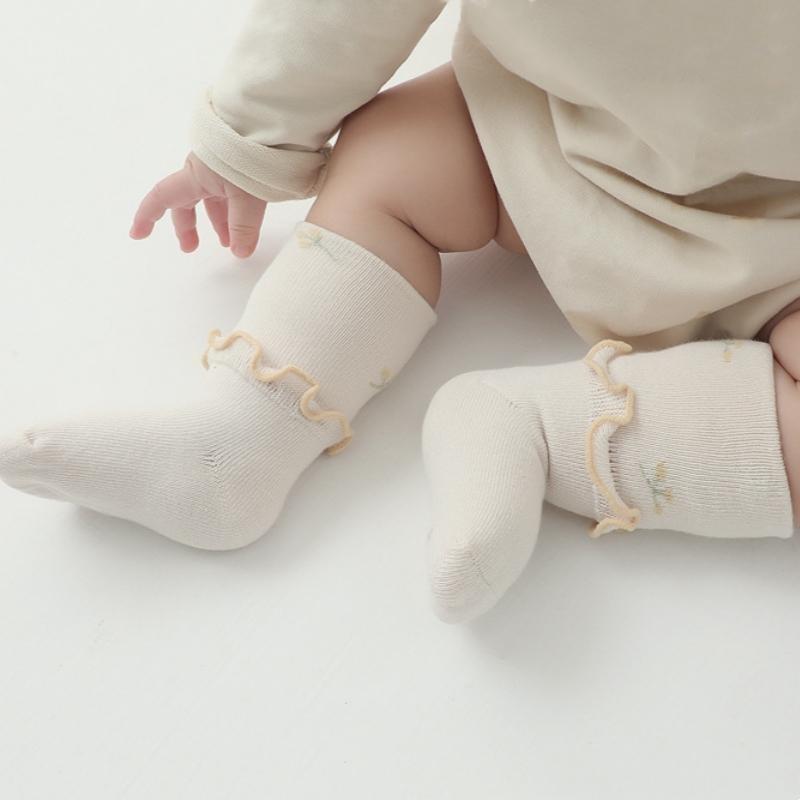Newborn Infants Frilly Socks Soft Girls Cotton Sock For Kids Flower Pattern Children's Sock High Quality Baby Socken