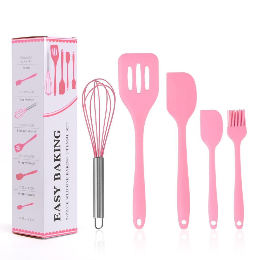 5 шт./компл., набор кухонной утвари, силиконовая кухонная утварь, антипригарный набор кухонных инструментов, лопаточка для взбивания яиц, посуда, аксессуары для барбекю, инструменты