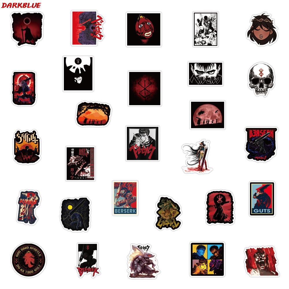 50/100 шт., водонепроницаемые наклейки из ПВХ в стиле милитари аниме BERSERK для DIY, водонепроницаемая наклейка, детская игрушка, телефон, багаж, ноутбук, Guiter
