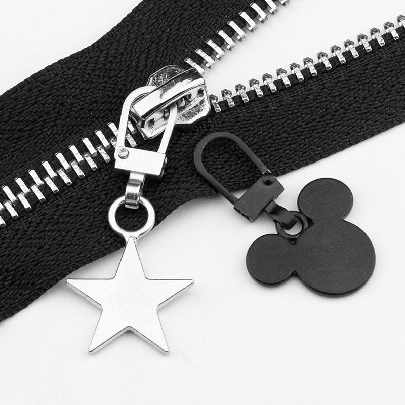 Metal Zipper Pull Tab with Removable Head for Clothing Repair and Accessories