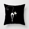 Lovely Cartoon Black Cat Cushion Cover Pillow Cover Sofa Car Home Decoration Room Decoration 45*45cm