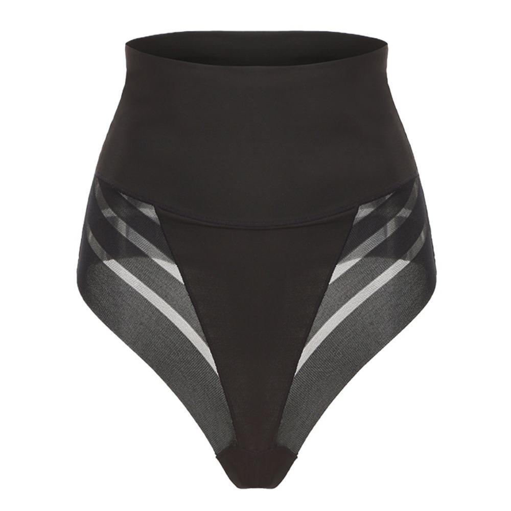 Трусики-стринги с высокой талией и вырезами из сетки, формирующее белье для контроля живота, тонкое бесшовное нижнее белье, послеродовое