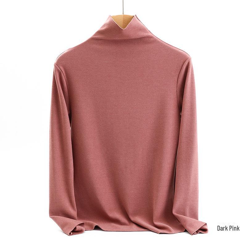 Women's High-Collar German Velvet Long-Sleeve Top: Slim Fit, Heat-Generating, Hyaluronic Acid-Enhanced, Perfect for Autumn and Winter.