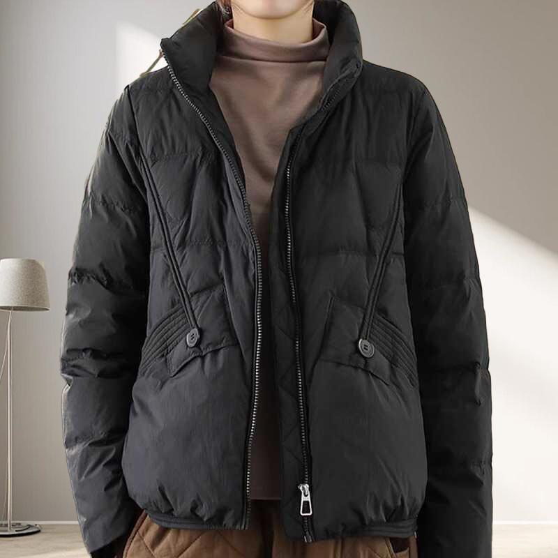 Короткий пуховик женский высокого класса 2024 новая зимняя женская одежда корейская версия свободный большой размер утиный пух женский