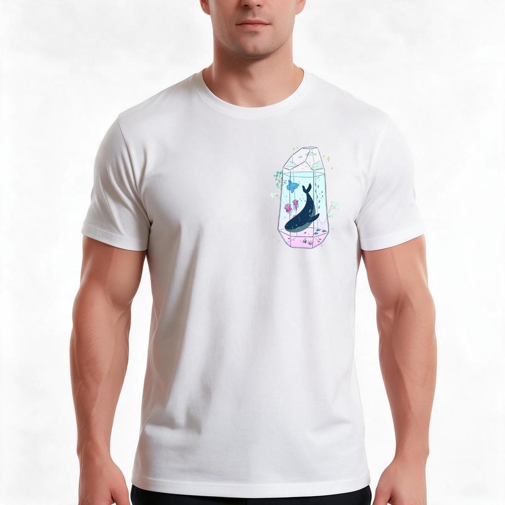 Celestial Aquarium TShirt Summer Casual Cotton Tee Oversized Streetwear Tops Vintage Graphic Print Loose Fit Short Sleeve