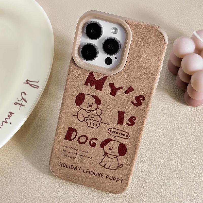 Кожаный чехол Zhitai для iPhone: Подходит для моделей iPhone 14 Pro, 15 Pro Max и 12-13.. Доступно в мультяшном дизайне.