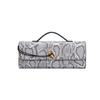 Women's Snake-patterned High-end Handbag, Hand-held Dinner Bag, Lightweight Hand-held Shoulder Bag, Fashionable Crossbody Baguette Bag
