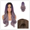 Длинный волнистый парик Ombre Blonde, натуральный двухцветный средний участок, термостойкие синтетические волосы, парики для афроамериканских женщин