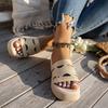 Fashion Outer Wear Large Size Slope Heel Heightened One-word Cool Slippers Women's Summer Open-toed Fish Mouth Beach Casual Sandals