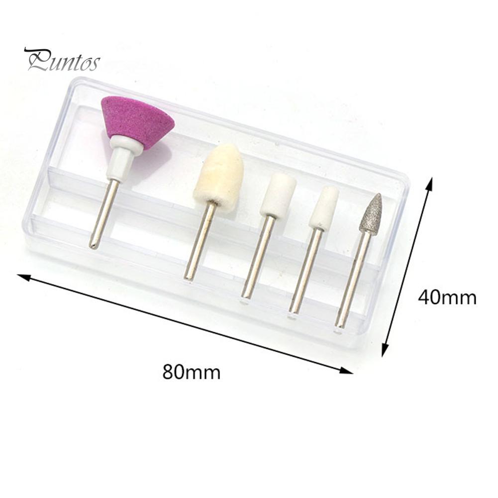 Puntos Nail Art Manicure Machine 5Pcs Grinding Drill Bits Polish Tool for Electric