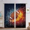 Футбол регби в воде и огне 3D печатная кармашек для спальни гостиной кухни декоративная занавеска 2 шт.