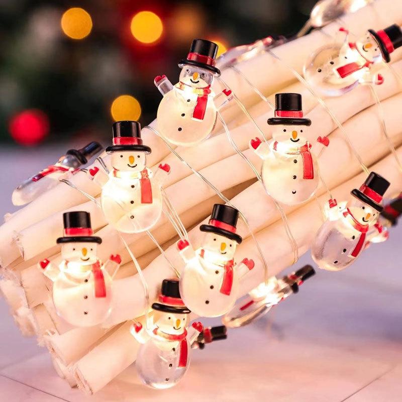 Snowflake Elk Santa Claus LED Garland String Lights Christmas Tree Decoration New Year Home Fairy Light