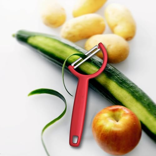 Victorinox Peeler - Dishwasher Safe, Long-lasting Sharpness, Straight Blade, Red, High Durability, Ergonomically Designed Handle, Low Swiss Classic